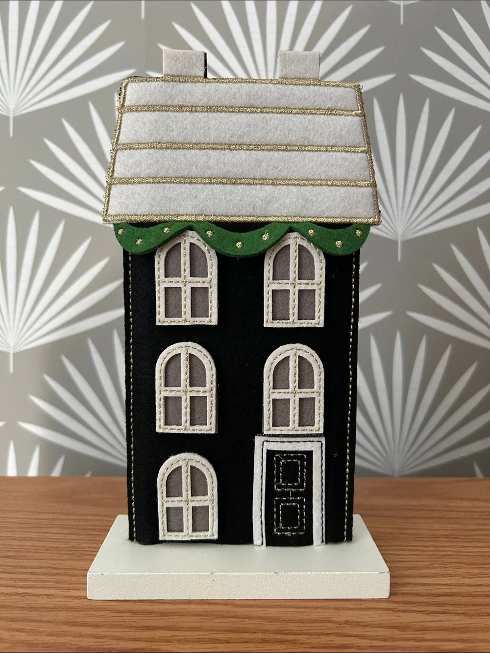 2024 Target Wondershop Christmas Village Felt Decor Black, Gold & Green